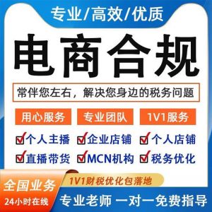 涉税合规电商税务筹划网店主播税务稽查财务咨询代办代理跨境电商税负减免直播带货税务优化合理避税方案定制税务筹划税务合规深圳致悦